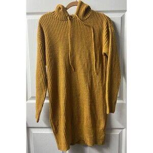 Full Circle Trends Knit Hoodie Womens XL Gold tunic Casual Sleeve